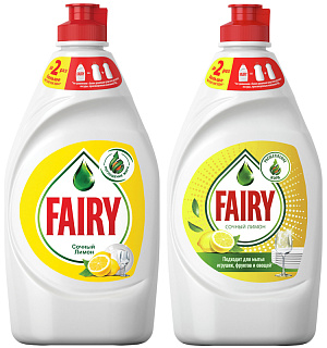 Средство для мытья посуды Fairy "Сочный лимон", 450мл