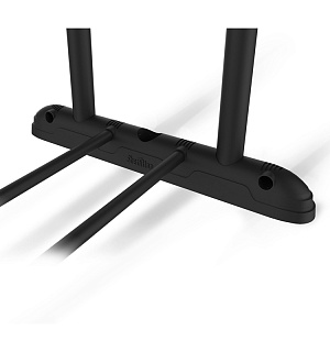 Вешалка напольная гардеробная Sheffilton SHT-WR4150, 1660 (890)*860*440мм, регулируемая, металл хром, пластик черный, 2 штанги, В1-70