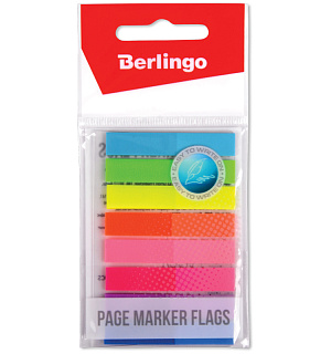 Флажки-закладки Berlingo 45*8мм, 20л*8 неоновых цветов, европодвес