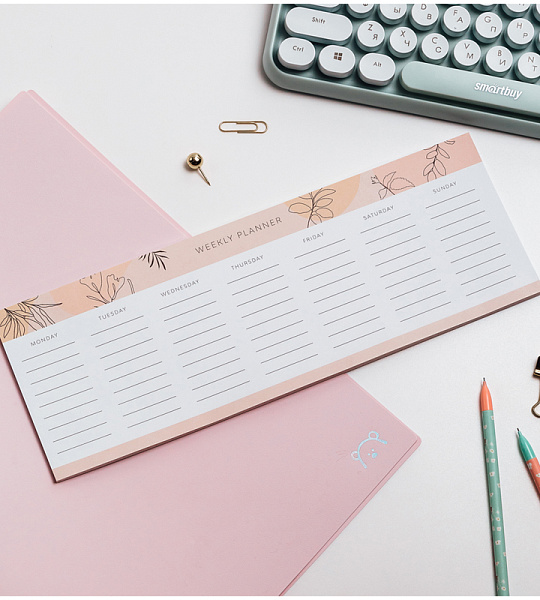 Планер на неделю MESHU 297*105мм, 30л., "Terracotta", на склейке