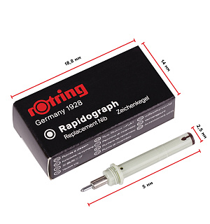 Пишущий элемент для рапидографа Rotring 0,8мм, картон. упаковка