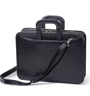 Портфель "Карьера", 36х31х7 см, искусственная кожа, 2 отделения, на молнии, черный