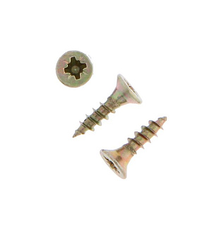 Саморезы универсальные ТУНДРА krep 3.0x12 мм, желтый цинк, 40 шт.