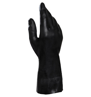 Перчатки латексно-неопреновые MAPA Technic/UltraNeo 401, хлопчатобумажное напыление, размер 10 (XL), черные