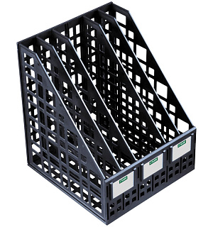 Лоток для бумаг вертикальный СТАММ, сборный, 5 отделений, черный