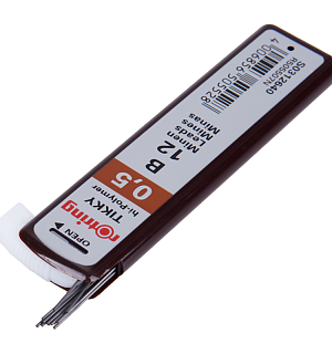 Грифели для механических карандашей Rotring "Tikky", 12шт., 0,5мм, B