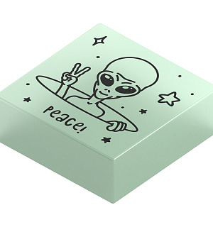 Ластик Berlingo "Aliens",прямоугольный, 28*28*12мм, флуоресцентный
