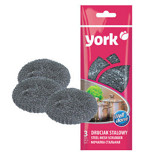 Губки для посуды York, металлические, 8,5*2,5см, 3шт.