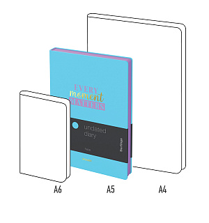 Ежедневник недатированный, А5, 160л., кожзам, Berlingo "Haze", сиреневый срез, голубой, с рисунком