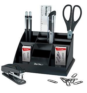 Настольный органайзер Berlingo "Western", 9 предметов, черный