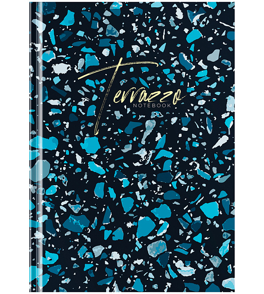 Бизнес-блокнот А5, 80л., OfficeSpace "Узор. Terrazzo", глянцевая ламинация, тиснение фольгой