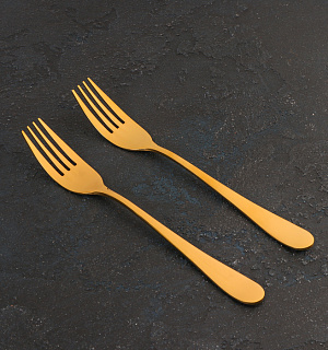 Набор вилок столовых Stella, h=20 см, 2 шт, цвет золотой