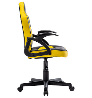 Кресло компьютерное BRABIX "Shark GM-203", экокожа, черное/желтое, 532514