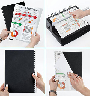 Обложки картонные для переплета, А4, КОМПЛЕКТ 100 шт., тиснение под кожу, 230 г/м2, черные, BRAUBERG, 530837