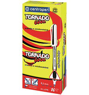 Ручка-роллер Centropen "Tornado Cool 4775" синяя, 0,3мм, грип, одноразовая, корпус ассорти