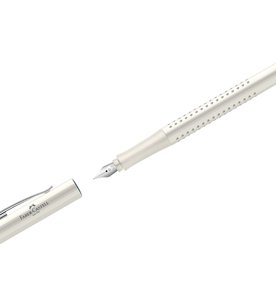 Ручка перьевая Faber-Castell "Grip 2010" синяя, EF=0,5мм, трехгран., корпус кокосовое молоко