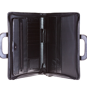 Папка деловая OfficeSpace "Carina" имп. кожзам, на молнии, выдвижная ручка