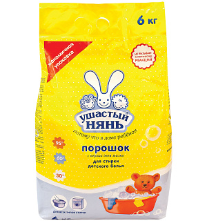 Порошок для машинной и ручной стирки Ушастый нянь, 6кг