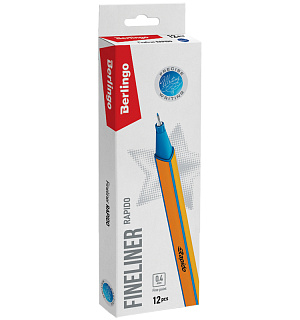 Ручка капиллярная Berlingo "Rapido" синяя, 0,4мм, трехгранная