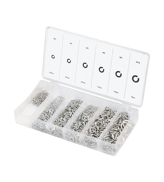 Набор гроверов "СИБРТЕХ", D 3, 4, 5, 6, 8, 10 мм, 1200 предметов