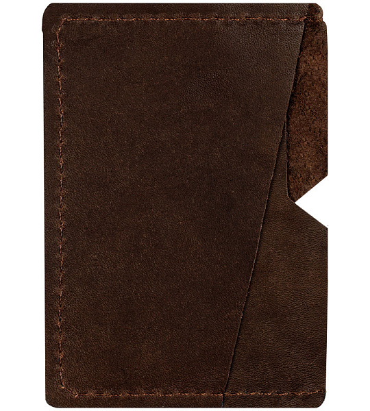 Кардхолдер OfficeSpace, 3 отделения, 10*7см, натуральная кожа, коричневый