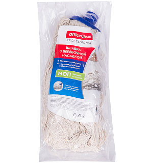 Швабра OfficeClean Professional, ручка 120см, насадка МОП хлопок, ворс 26см, 165г