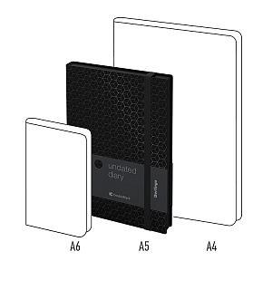 Ежедневник недатированный, A5, 136л., кожзам, Berlingo "DoubleBlack", черный срез, черный, с рисунком