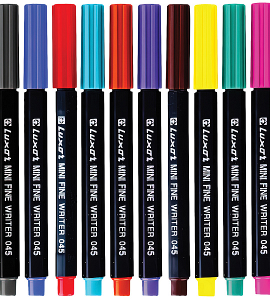 Набор капиллярных ручек Luxor "Mini Fine Writer 045" 10цв., 0,8мм, европодвес