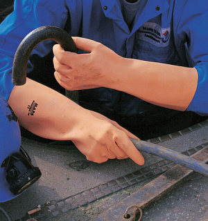 Перчатки латексные MAPA Industrial/Alto 299, хлопчатобумажное напыление, размер 9 (L), оранжевые