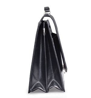 Портфель "Бизнес", 41х34х10 см, искусственная кожа, 3 отделения, замок с ключом, черный, 309