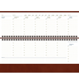Планинг недатированный, 64л., 330*130мм, кожзам, Berlingo "Vivella Prestige", коричневый