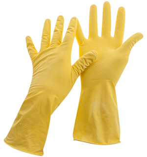 Перчатки резиновые хозяйственные OfficeClean Универсальные, р.L, желтые, пакет с европодвесом