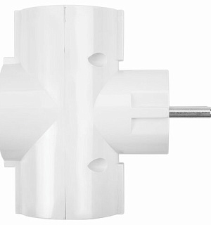Сетевой тройник SONNEN U-030G, 3 розетки, с заземлением, 16 А, белый, 511441
