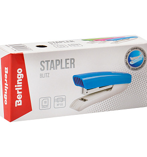 Степлер №10 Berlingo "Blitz" до 10л., пластиковый корпус, ассорти