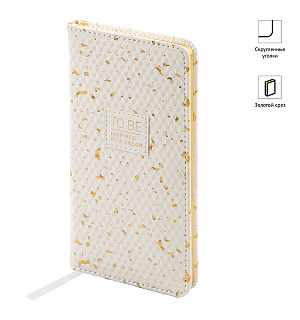 Еженедельник недатированный, карманный, 64л., кожзам, OfficeSpace "Fortune", белый, золотой срез