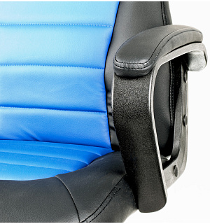Кресло игровое Helmi HL-S06 "Highway", экокожа/ткань черная/синяя