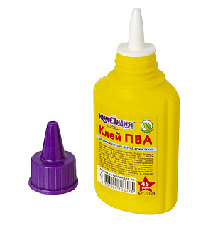 Клей ПВА ЮНЛАНДИЯ (бумага, картон, дерево), 45 г, 227379