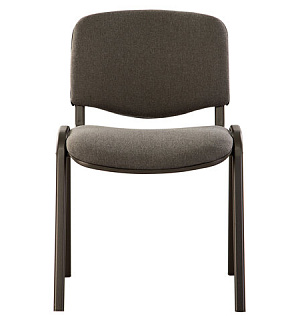 Стул для персонала и посетителей BRABIX "Iso CF-005", черный каркас, ткань серая, 531972