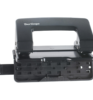 Дырокол Berlingo "Universal" 10л., металлический, черный, с линейкой