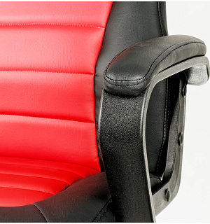 Кресло игровое Helmi HL-S06 "Highway", экокожа/ткань черная/красная