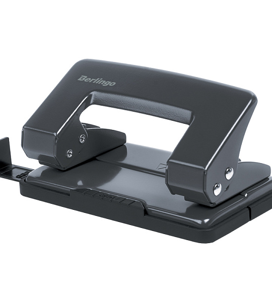 Дырокол Berlingo "Universal" 10л., металлический, черный, с линейкой