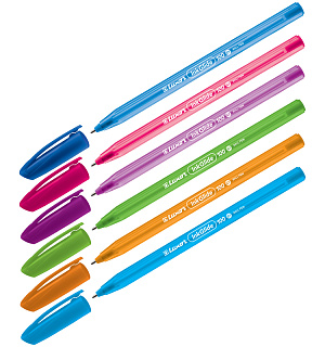 Ручка шариковая Luxor "InkGlide 100 Icy" синяя, 0,7мм, трехгран., корпус ассорти