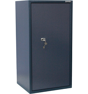 Сейф BRABIX "КМ-900Т", 900х470х400 мм, 51 кг, ключевой замок + 2 полки, трейзер, крепление к стене, 291168