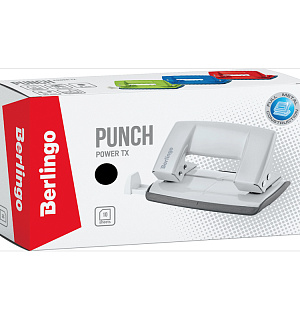 Дырокол Berlingo "Power TX" 10л., металлический, с линейкой, синий