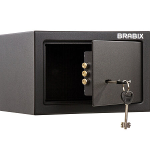 Сейф мебельный BRABIX "SF-170KL", 170х260х230 мм, ключевой замок, черный, 291142, S103BR210514
