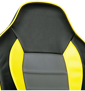 Кресло игровое Helmi HL-S08 "Rally", экокожа черная/серая/желтая