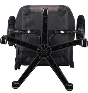 Кресло компьютерное BRABIX "GT Racer GM-100", две подушки, ткань, экокожа, черное/коричневое, 531819