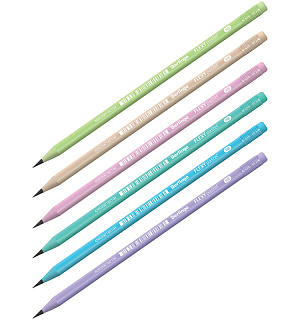 Карандаш ч/г Berlingo "Flexy Pastel" HB, с ластиком, трехгранный, заточен., пластиковый, ПВХ-бокс