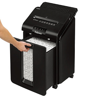Уничтожитель (шредер) с автоподачей FELLOWES AUTOMAX 100M, 4 уровень секретности, 4x10 мм, 23 л, FS-46292