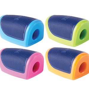 Точилка пластиковая Berlingo "Blitz" 1 отверстие, ассорти, дисплей